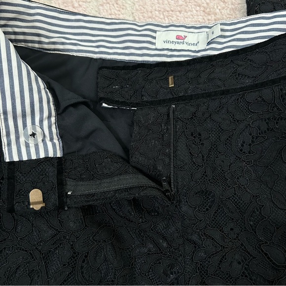 Vineyard Vines Black Lace Taper Leg Dress Pants Size 6 Mid Rise - Picture 9 of 11